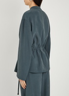 Emporio Armani Striped Woven top Navy