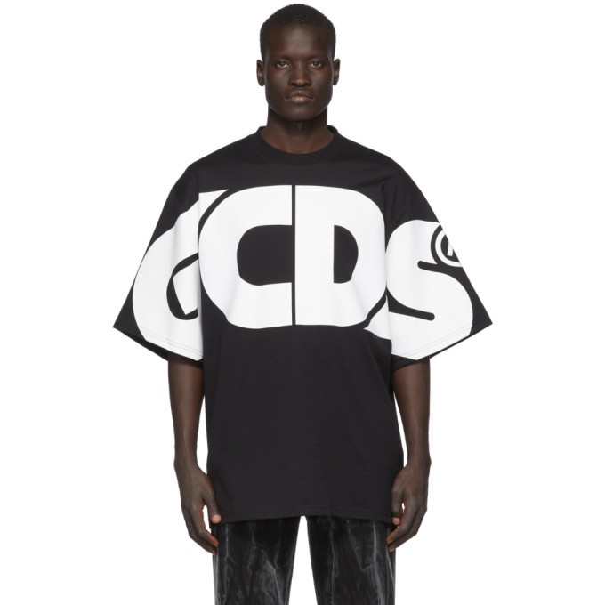 Photo: GCDS Black Macro Round Logo T-Shirt