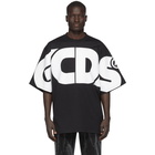 GCDS Black Macro Round Logo T-Shirt