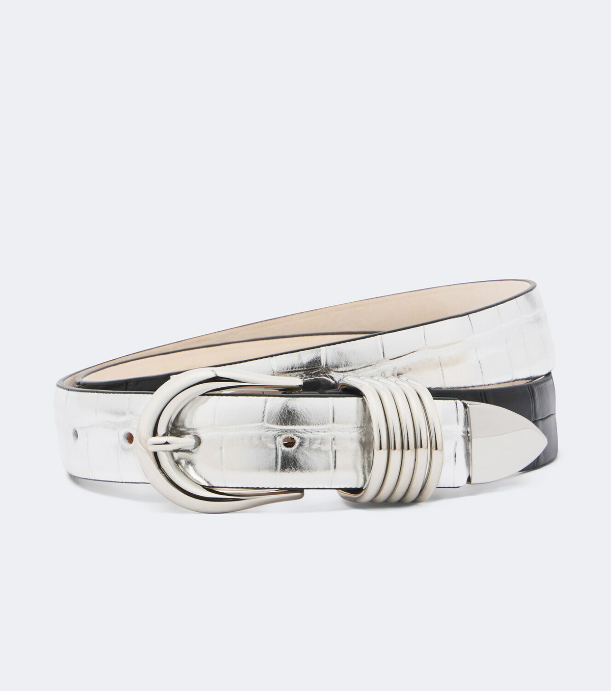 Déhanche Hollyhock reversible metallic leather belt