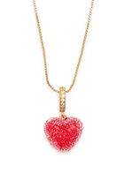 Crystal Haze Jelly Heart 18kt Gold-plated Necklace - Red - One Size