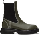 GANNI Green Everyday Mid Chelsea Boots