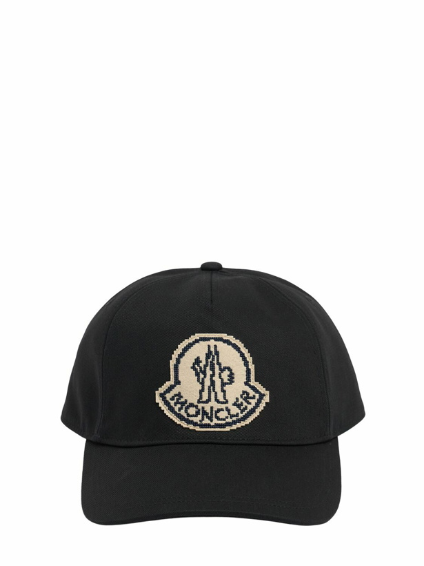 Photo: MONCLER Logo Detail Cotton Baseball Cap