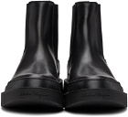 Salvatore Ferragamo Black Leather Beatle Chelsea Boots