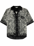 Acne Studios - Sowen Camp-Collar Printed Satin Shirt - Black