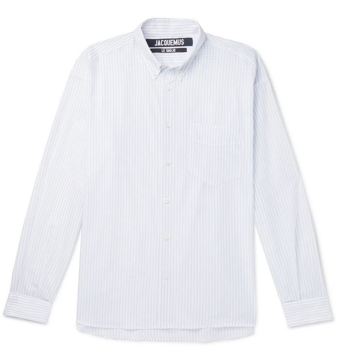 Photo: Jacquemus - Simon Button-Down Collar Striped Cotton Shirt - White