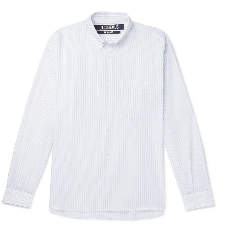 Photo: Jacquemus - Simon Button-Down Collar Striped Cotton Shirt - White