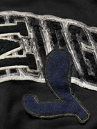 Balenciaga - Oversized Distressed Logo-Appliquéd Cotton-Jersey Hoodie - Black