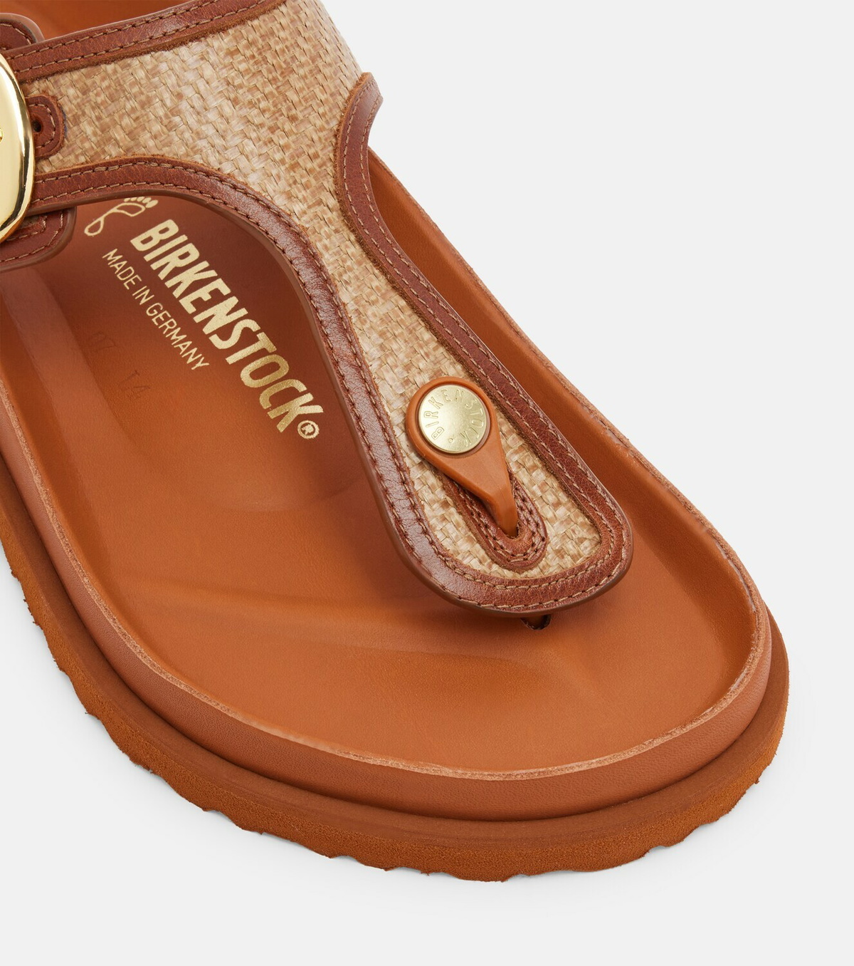 Birkenstock 1774 Gizeh leather-trimmed woven thong sandals