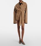 Khaite Jett suede miniskirt