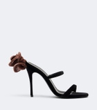 Magda Butrym Floral-appliqué velvet mules