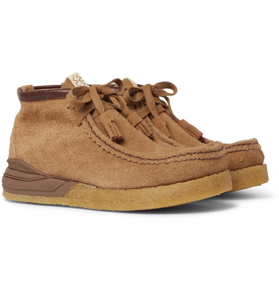 visvim - Beuys Trekker Folk Leather-Trimmed Suede Boots - Brown Visvim