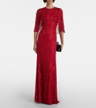 Jenny Packham Violetta embellished caped gown
