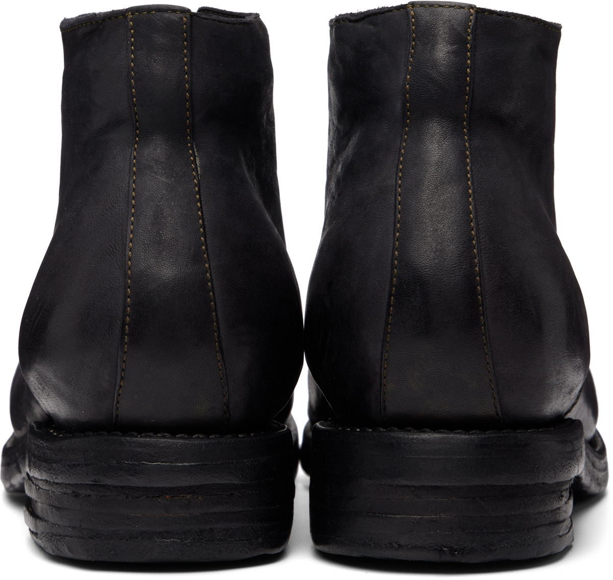 A DICIANNOVEVENTITRE Black Horse T06 Round Toe Ankle Boots