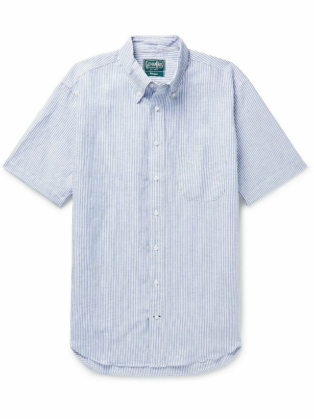 Photo: Gitman Vintage - Button-Down Collar Striped Linen and Cotton-Blend Shirt - Blue