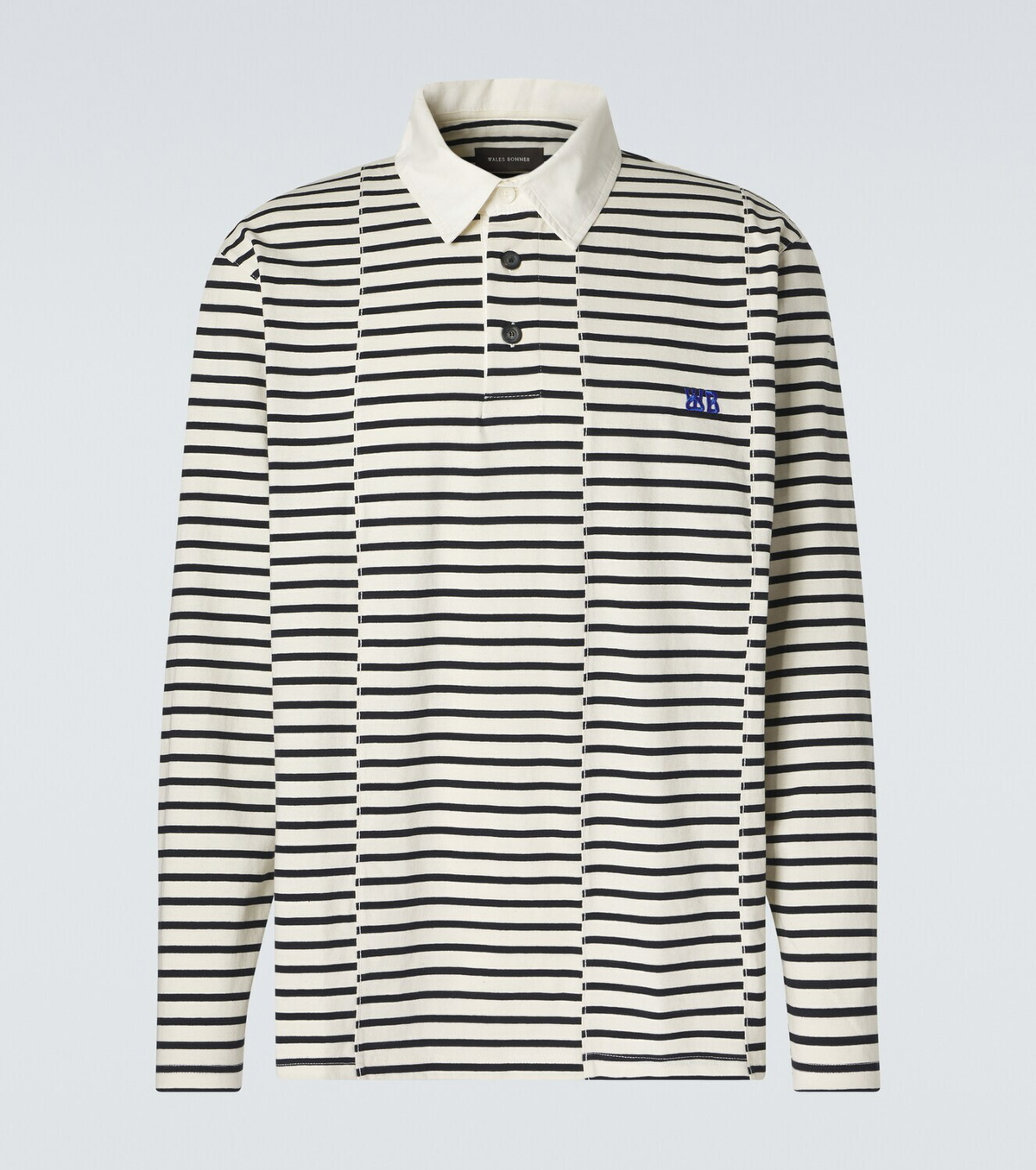 Wales Bonner City striped cotton polo shirt