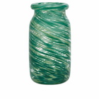 HAY Splash Roll Neck Vase in Green Swirl 