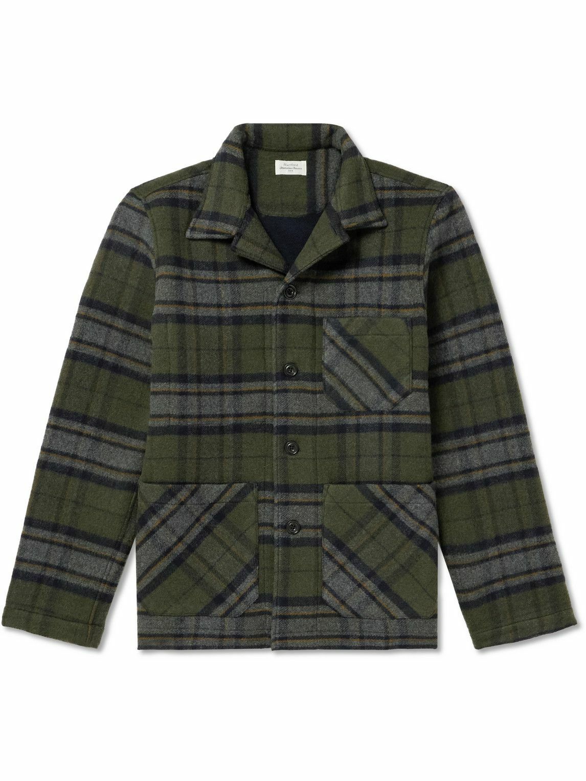 Hartford - Perry Checked Recycled Wool-Blend Jacket - Green Hartford
