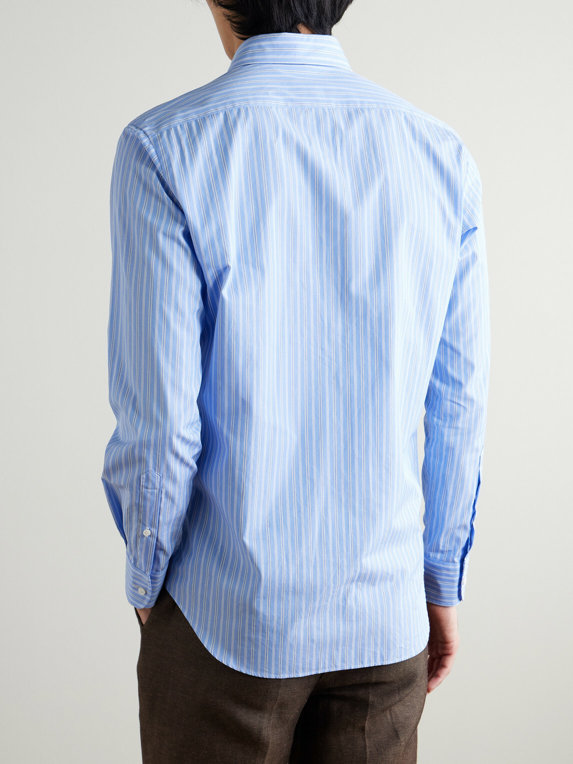 Husbands - Striped Supima Cotton-Poplin Shirt - Blue