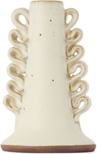 Perla Valtierra Off-White Ribete Mediano Candle Holder