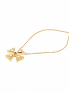 Harwell Godfrey 18K Yellow Gold Cross Diamond And Sapphire Pendant Necklace