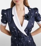 Rodarte Printed silk twill midi dress