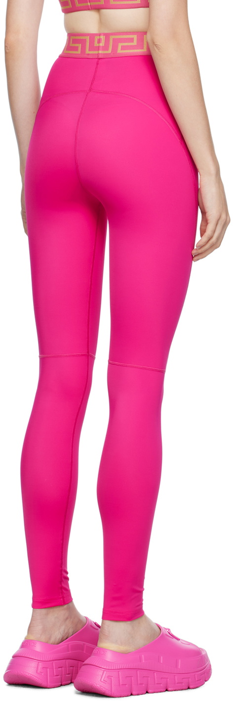 Versace Underwear Pink Greca Leggings Versace Underwear