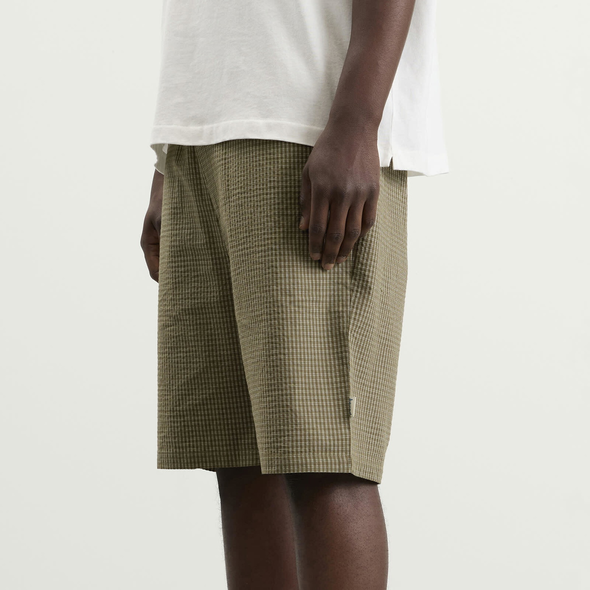 Bound Men's Gingham Shorts in Olive