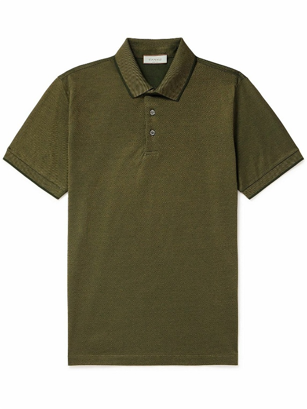 Photo: Canali - Cotton-Piqué Polo Shirt - Green