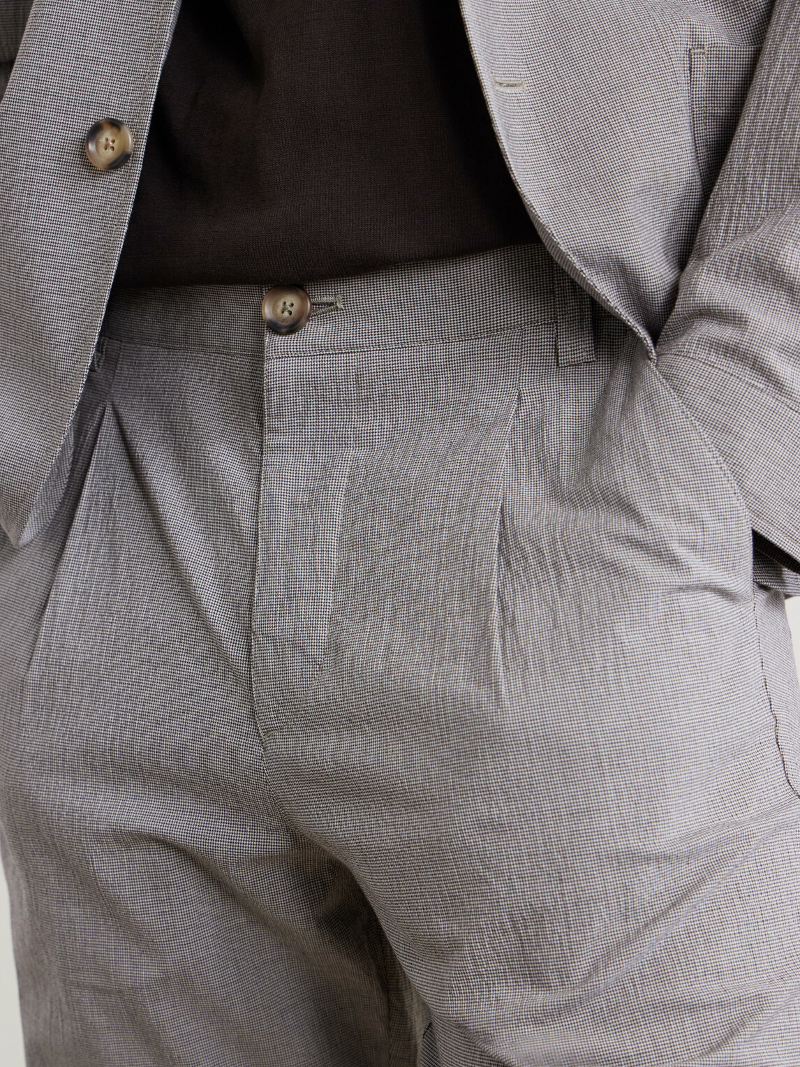 Oliver Spencer - Morton Straight-Leg Pleated Checked Cotton-Blend Suit Trousers - Gray