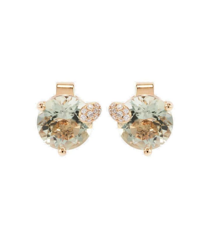 Photo: Bucherer Fine Jewellery 18kt rose gold earrings with prasiolites and diamonds