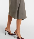 Victoria Beckham Asymmetric virgin wool midi skirt