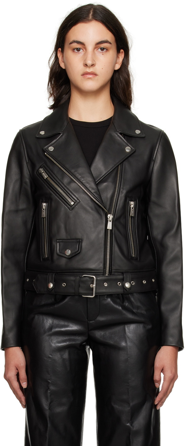 ANINE BING Black Benjamin Moto Leather Jacket ANINE BING