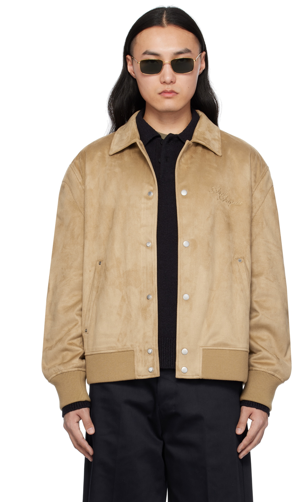 Axel Arigato Tan Archetype Varsity Bomber Jacket