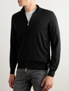 Brunello Cucinelli - Cashmere and Silk-Blend Zip-Up Sweater - Black