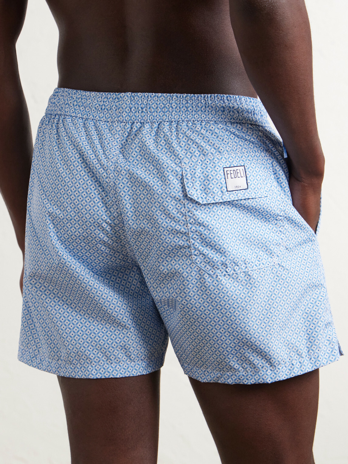 FEDELI - Madeira Printed Straight-Leg Swim Shorts - Blue