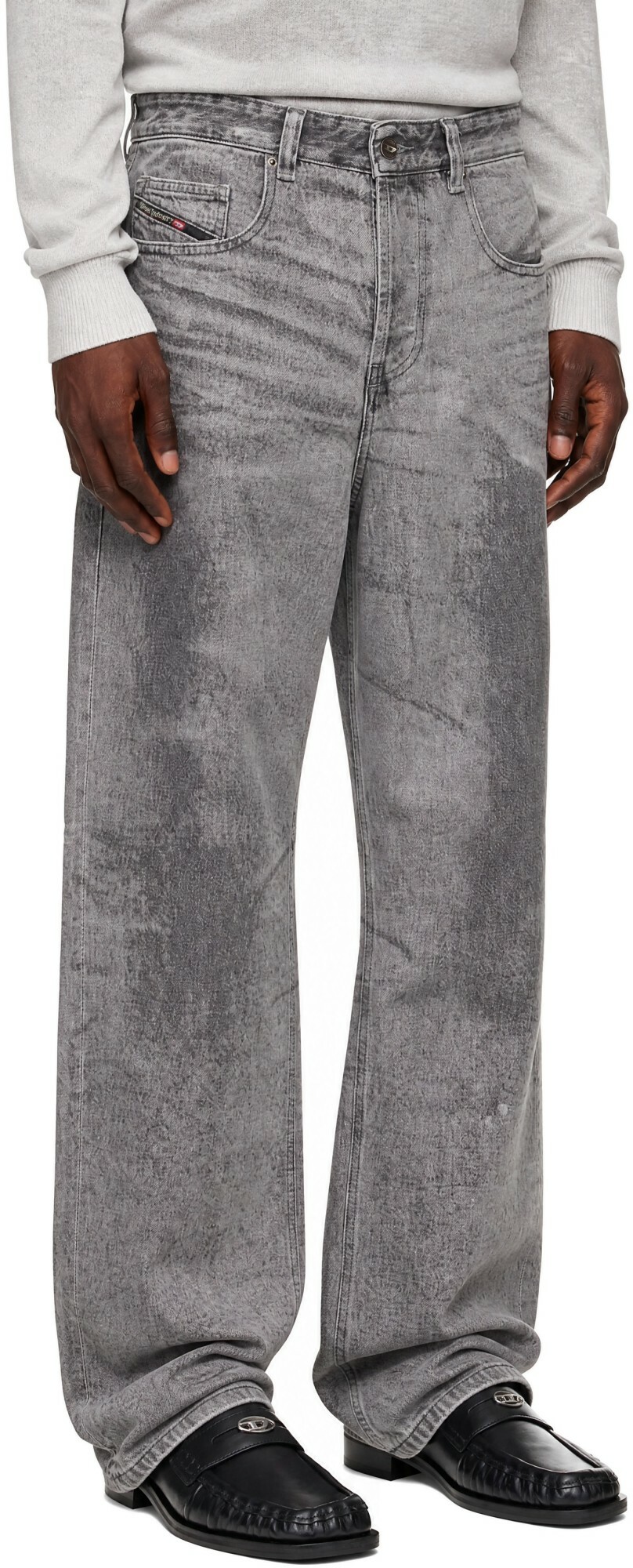 Diesel Gray Relaxed Low Waist 2001 D-Macro Jeans