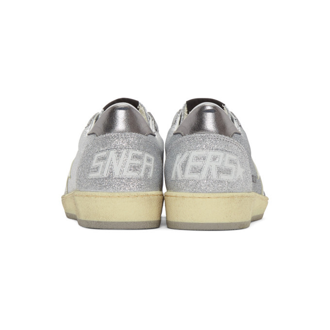 Golden Goose Silver Glitter Ball Star Sneakers Golden Goose
