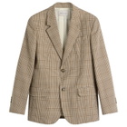 AMI Paris Men's Prince of Wales Wool Blazer in Caramel/Blanc Creme