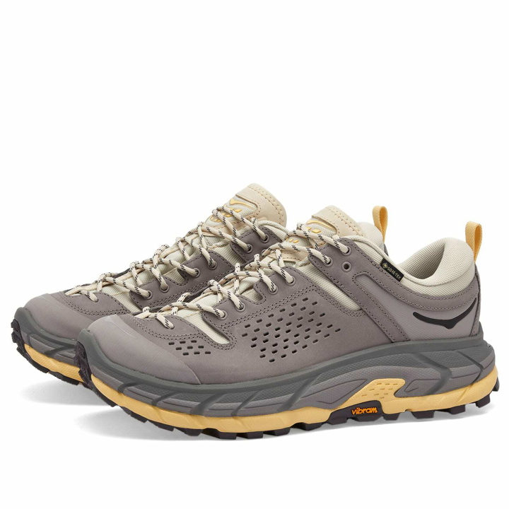 Photo: Hoka One One Men's Tor Ultra Lo Sneakers in Oat Milk/Opal