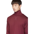 Daniel W. Fletcher SSENSE Exclusive Burgundy Contrast Stitch Turtleneck