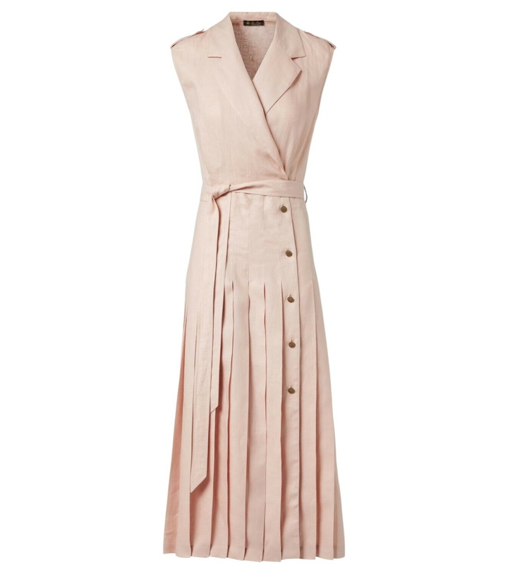 Photo: Loro Piana Bryce pleated linen midi dress