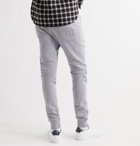 BALMAIN - Slim-Fit Logo-Embossed Cotton-Jersey Sweatpants - Gray