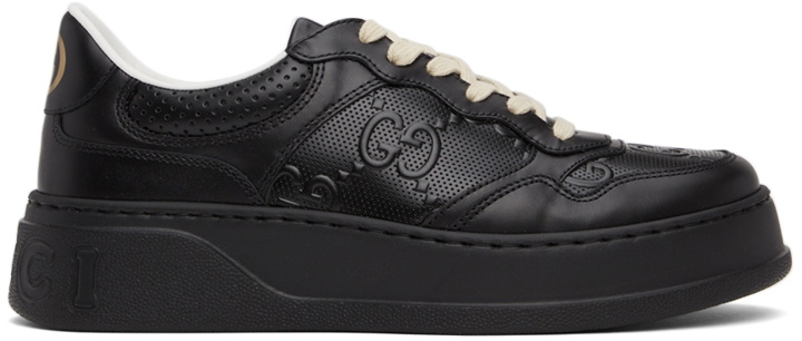 Photo: Gucci Black GG Embossed Sneakers
