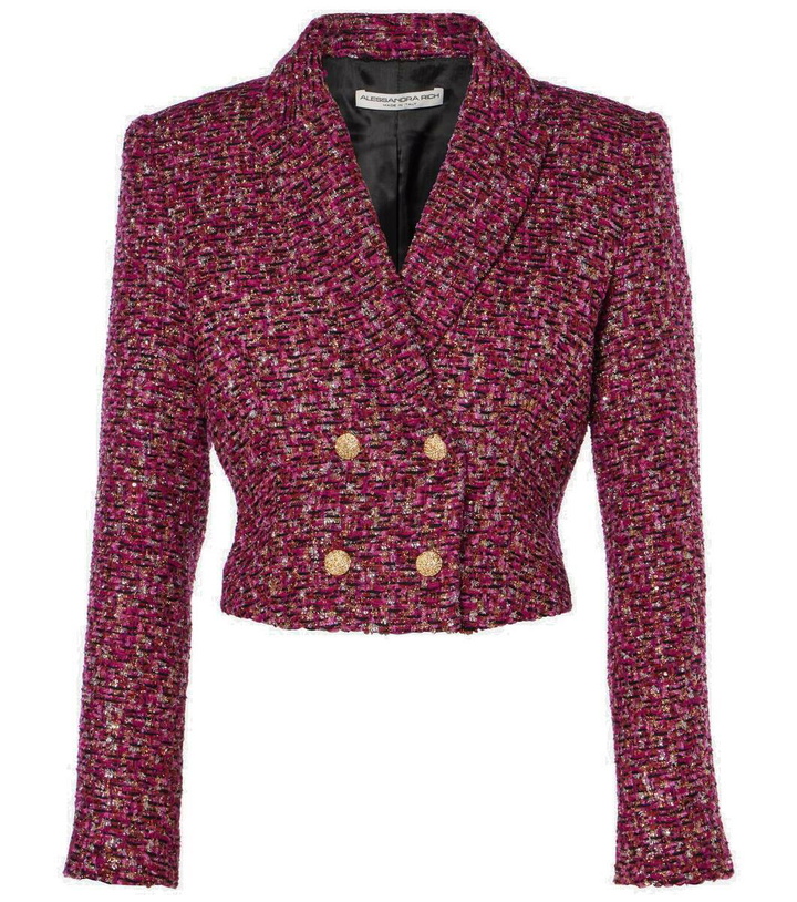 Photo: Alessandra Rich Sequined cropped tweed blazer