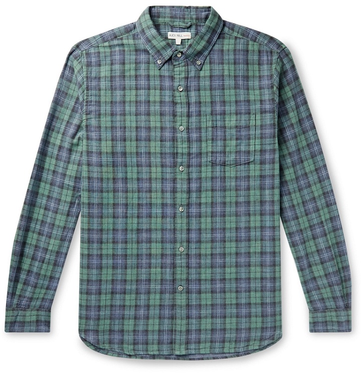 Photo: Alex Mill - Button-Down Collar Checked Cotton-Gauze Shirt - Green