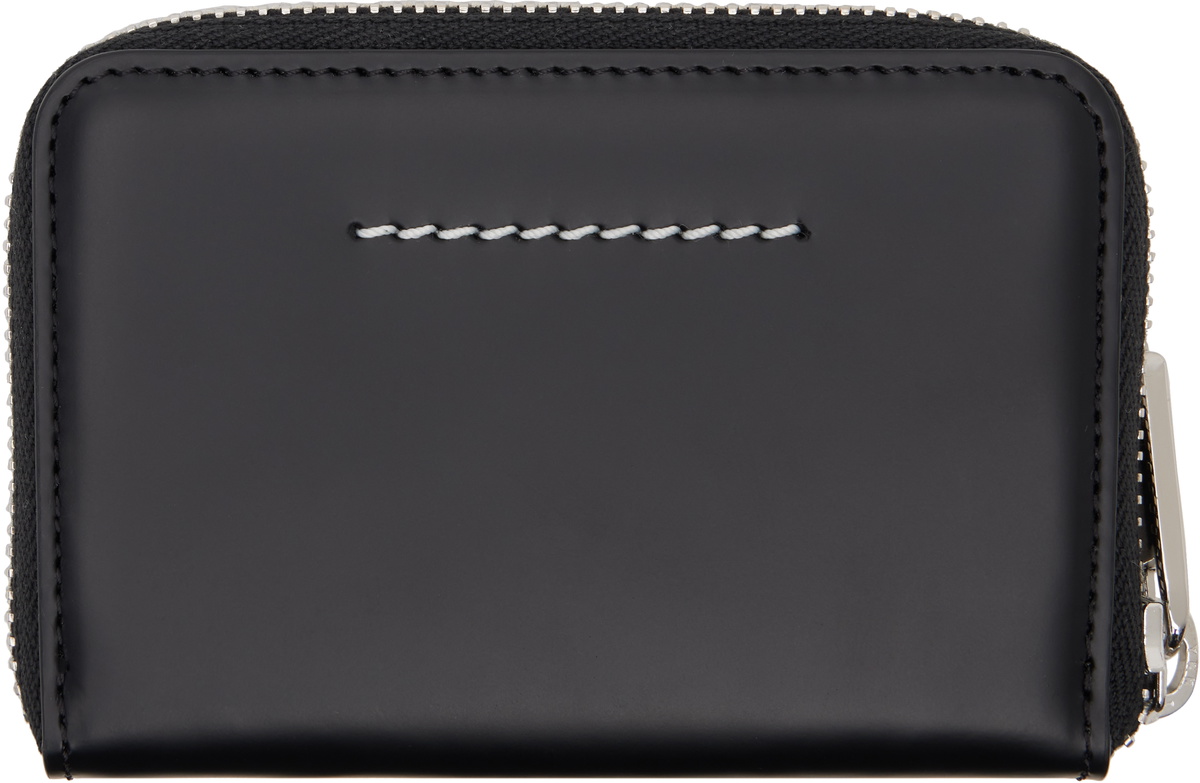 MM6 Maison Margiela Black Triangle 6 Zip Around Wallet MM6