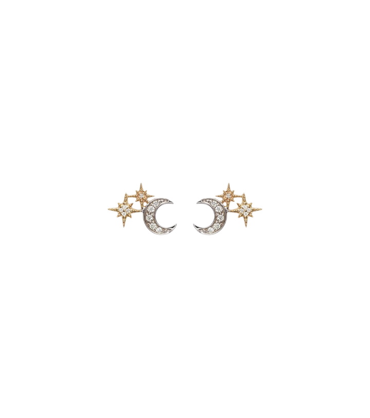 Photo: Sydney Evan Moon 14kt gold earrings with diamonds