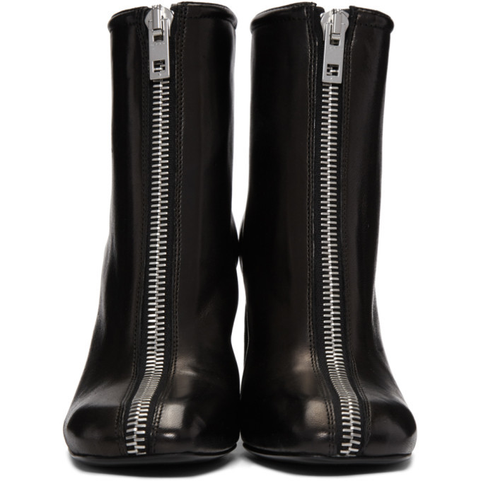 Rag and Bone Black Leather Ellis Zip Boots