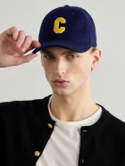 CELINE - Logo-Appliquéd Virgin Wool-Blend Flannel Baseball Cap - Blue